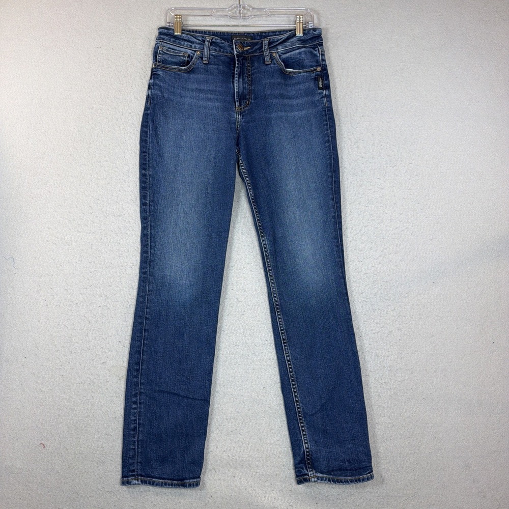 Silver Jeans Co Avery Straight Leg Blue Jean Womens Size 30 Stretch